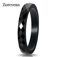 ZORCVENS Black And White Cut Wide Light Ceramic Rings For Women Cut Surface Ring Fashion Women Jewelry 2024 - buy cheap