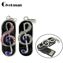 Fashion Necklace Music Note Pendant USB Flash Drive 4GB 8GB 16GB 32GB 64GB 128GB Pendrive 256GB Pen Drive U Disk Memory Stick 2024 - buy cheap