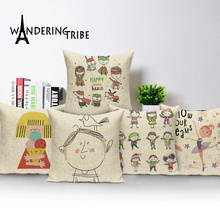 Farmhouse Home Decor Cushion Covers Childrens Cushions Decorative Pillows For Couch Cartoon Kinder Pillowcase 45*45 Sofa Pillow 2024 - buy cheap