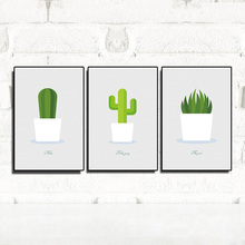 Watercolor Succulent Green Cactus Posters and Prints Canvas Painting Minimalist Nordic Style Baby Kids Room Kitchen Home Decor 2024 - buy cheap