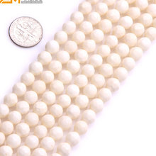 Gem-inside Natural Round Faceted White Coral Beads For Jewelry Making 7mm 15inches DIY Jewellery 2024 - buy cheap