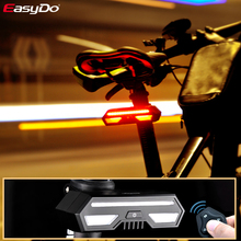 Easydo de luz traseira para bicicleta, luz de seta sem fio recarregável, lâmpada led traseira à prova d'água, lâmpada de freio de sinal laser