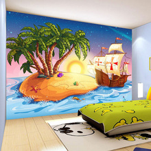 Papel de parede personalizado em 3d, estampa de paisagem marítima, mural infantil, quarto de crianças, jardim de infância, decoração adorável, 3d 2024 - compre barato