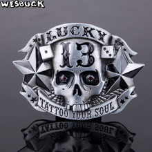 5Pcs MOQ WesBuck Brand New Fashion Skull Belt Buckles Men Metal With Men Jeans Cintos 2024 - buy cheap