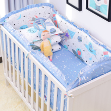 6pcs/set Blue Universe Design Crib Bedding Set Cotton Toddler Baby Bed Linens Include Baby Cot Bumpers Bed Sheet Pillowcase 2024 - buy cheap
