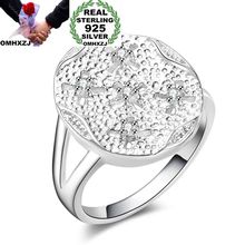 OMHXZJ Wholesale Personality Fashion OL Woman Girl Party Wedding Gift White Luxury AAA Zircon 925 Sterling Silver Ring RN179 2024 - buy cheap