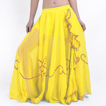 11 Color Sequins Pattern Single Slit Belly Dancing Long Skirt Belly Dance Costume Skirt Elastic Waist 2024 - buy cheap