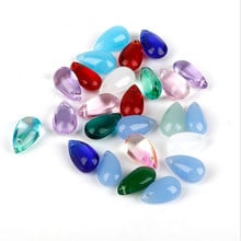 10 pçs/lote 1.4*8mm waterdrop vidro encantos bead conectores para diy brincos colar fazer jóias materiais acessórios feitos à mão 2024 - compre barato