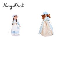 MagiDeal 1Pc 1/12 Dollhouse Miniature Porcelain Dolls Braided Hair Little Servent Girl w Stand for Bedroom Decor Kids Toy 2Kinds 2024 - buy cheap