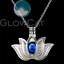 K846 Flower Lotus 20'' Chains Beads Cage Essential Oil Diffuser Aroma Stone Pearl Cage Locket Necklace Girl Friend Gift 2024 - buy cheap