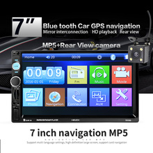 7010g 2din rádio do carro navegação gps autoradio bluetooth aux usb mp3 estéreo de áudio fm 2din multimídia player câmera 2024 - compre barato