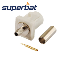 Superbat Fakra B White /9001 Crimp Plug Connector Radio With Phantom RF Coaxial Connector for Cable RG316 RG174 LMR100 2024 - купить недорого