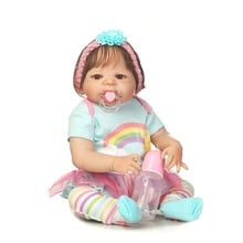 Muñeca bebé Reborn de silicona para niñas, juguete de cuerpo completo de 55CM, con ojos azules, para Baño 2024 - compra barato