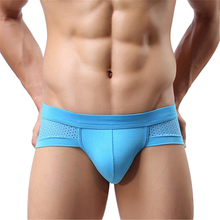 Men's Male Sexy Mesh Modal Triangle Underwear Breathable Solid Gay Briefs Underpants For Men 2024 - buy cheap