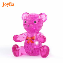 Quebra-cabeças fofo de formato de urso para crianças e adultos, para montagem de quebra-cabeças de cristal 3d, brinquedo infantil montessori [ 2024 - compre barato