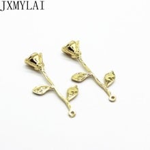 Colgante de flores de aleación de Metal para fabricación de joyas, accesorios para pendientes, 39mm x 20mm, 10 Uds. 2024 - compra barato