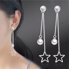 LUKENI Latest Female Pearl Star Tassel Earrings For Women Jewelry Trendy 925 Sterling Silver Earrings Girl Lady Accessories Gift 2024 - buy cheap