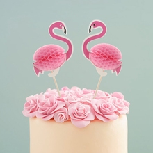 Lançamento 2 peças/conjunto decoração festa flamingo estéreo palito de dente flor decoração de casamento decoração de páscoa 2024 - compre barato