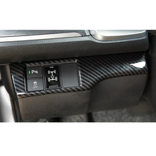 Наклейка из углеродного волокна ABS для передсветильник фары автомобиля, регулировка переключателя панели, рамки, отделки для Honda Civic 2016 2017 LHD 2024 - купить недорого