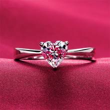 Test Moissanite Solitaire Love Shape Engagement Ring Lovely Diamond Heart Cut 7*7mm Solid 18K White Gold Ring for Women AU750 2024 - buy cheap