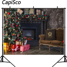 Fondos de fotografía Capisco, chimenea de Feliz Navidad, sofá, suelo de madera antiguo, fondo Interior, sesión fotográfica, estudio fotográfico 2024 - compra barato