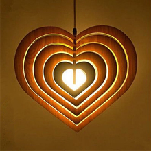 Multiple Heart Wood Pendant Light Fixtures Antique American Vintage Retro Lamp Design Kitchen for Restaurant/Living Room PLL-713 2024 - buy cheap