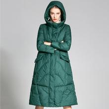 Winter Women's Down Jacket Female Long Coat Ladies Fashion loose a-line Hooded duck down coat 2024 - buy cheap