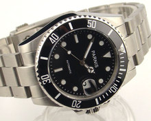 Parnis 40mm Black dial Ceramic Bezel sapphire glass Automatic mens watch E999 2024 - buy cheap