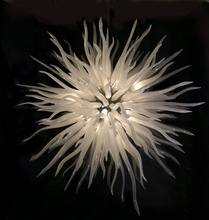 Lustre suspenso de borossilicato e vidro soprado à mão, lâmpada moderna estilo chihuly, 100% boca 2024 - compre barato