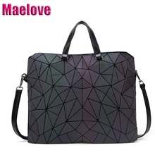 Maelove Luminous bag Women Geometric Tote bag Fashion Diamond  Shoulder Bags Laser Plain Folding Handbags Free Shipping hologram 2024 - buy cheap