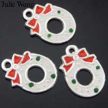 Julie Wang-Colgante colorido de aleación de esmalte, 10 piezas, decoración navideña, accesorio para hacer joyas 2024 - compra barato