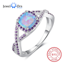 Женское кольцо из серебра 925 пробы, с фиолетовым фианитом 2024 - купить недорого