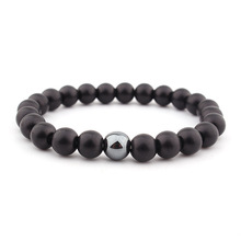 Hematite Ball 8mm Matted Black Ball Stone Beads Bracelet Natural Stone Buddha Strand Bracelet Stretch Yoga Jewelry 2024 - buy cheap