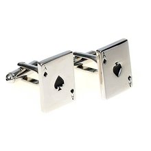 Free shipping   playing card cufflinks Ace factory supply copper alloy anti-oxidation cufflinks wholesale&retail 2024 - buy cheap