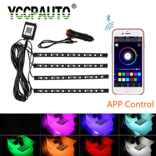 YCCPAUTO Car Decorative Atmosphere Lamp Auto Interior LED Foot Lights Car Styling Bluetooth APP Control RGB LED Strip Light 12V 2024 - buy cheap