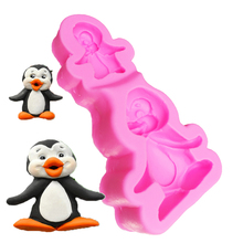 Molde de silicona con diseño de pingüino para decoración de tartas, moldes de resina de arcilla polimérica para repostería, DIY, T1037 2024 - compra barato