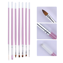 7 Pcs/set Nail Brush Painting Liner Pen Acrylic UV Gel Brush varnish Cuticle Remover  Kit Nail Art Tools 2024 - buy cheap