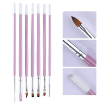 Kit de remoção de cutículas de gel uv, caneta delineadora de pintura com 7 unidades rosa acrílico e rosa 2024 - compre barato