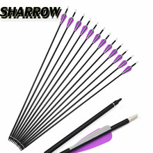 10/20Pcs 30" Archery Carbon Arrow Spine 500 Arrows Mix Carbon With Broadhead For Outdoor Shooting Targeting Practice Accessories 2024 - buy cheap