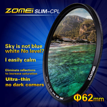 Оригинальный ZOMEI 62 мм ультратонкое Оптическое стекло PRO Digital CPL PL-CIR круговой поляризационный фильтр для объектива камеры 62 мм 2024 - купить недорого
