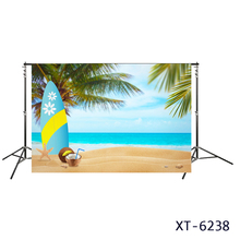 Sea Beach Photography Backdrop Tropical Seaside Coconut Palm Tree Island Photocall Background Sailboard For Summer Party Theme 2024 - buy cheap