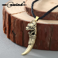 Cxwind-collar de amuleto con púas de diente de lobo para hombre, joyería Punk, con amuleto masculino, regalo para amigos 2024 - compra barato