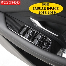For Jaguar E-pace E pace 2018 2019 ABS Interior Inner Door Armrest Window Glass Lift Button Cover Trim Matte Carbon Fiber 2024 - buy cheap