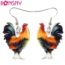 Bonsny gota pollo aretes acrílico patrón largo Danlge marca pendientes encanto Animal nuevo 2016 de joyería de moda para las mujeres 2024 - compra barato