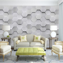 Custom wallpaper 3d photo mural stereo hexagon abstract geometric living room wall paper home decor papel de parede 3d wallpaper 2024 - buy cheap