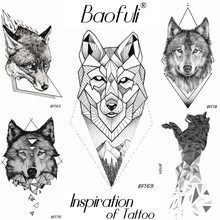 DIY Black Temporary Male Tattoo Geometry Tribal Wolf Iceberg Forest Tatoos Body Art Arm Leg Fake Water Transfer Tattoo Stickers 2024 - buy cheap