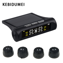 kebidumei 2019 Smart Car TPMS LCD Display Alarm Tire Pressure Monitor Solar Charger With 4 External Sensor Auto Security System 2024 - buy cheap