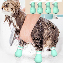 Регулируемый протектор для кошачьих лап для ванной, мягкая силиконовая обувь против царапин, товары для ухода за кошками, проверка кошачьих лап 2024 - купить недорого