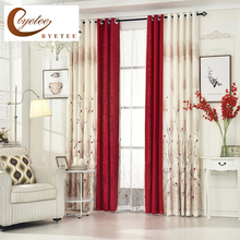 Pastoral Linen Curtains For Living Room Bedroom Drapes Custom Red Semi Light Window Curtains Fabrics Cortinas 2024 - buy cheap