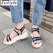 ESRFIYFE/Новинка лета 2019; модная женская обувь; сандалии для отдыха с открытым носком; удобная обувь на платформе; уличная Рабочая обувь; размеры 34-46 2024 - купить недорого